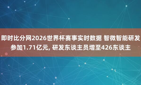 即时比分网2026世界杯赛事实时数据 智微智能研发参加1.71亿元, 研发东谈主员增至426东谈主