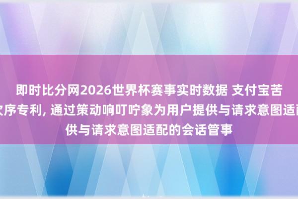 即时比分网2026世界杯赛事实时数据 支付宝苦求管事反应次序专利, 通过策动响叮咛象为用户提供与请求意图适配的会话管事