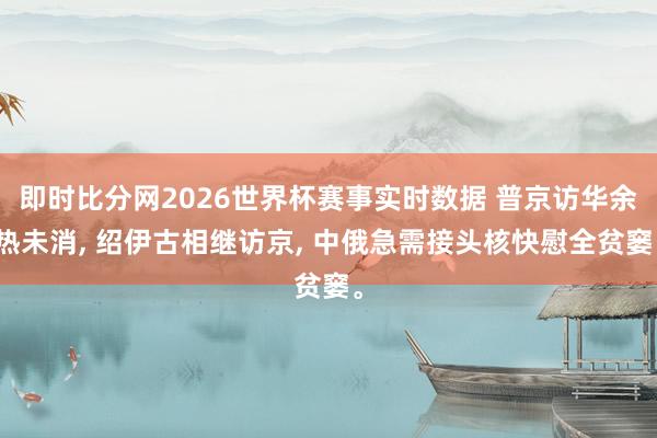 即时比分网2026世界杯赛事实时数据 普京访华余热未消, 绍伊古相继访京, 中俄急需接头核快慰全贫窭。