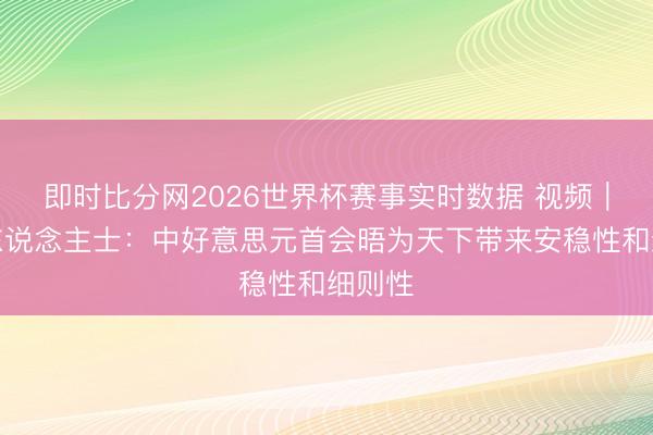 即时比分网2026世界杯赛事实时数据 视频｜国外东说念主士：中好意思元首会晤为天下带来安稳性和细则性