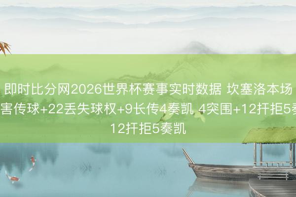 即时比分网2026世界杯赛事实时数据 坎塞洛本场0要害传球+22丢失球权+9长传4奏凯 4突围+12扞拒5奏凯